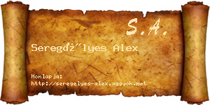 Seregélyes Alex névjegykártya