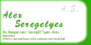 alex seregelyes business card